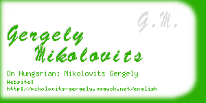 gergely mikolovits business card